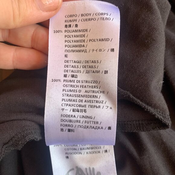 Rare McQ Alexander McQueen Women's XS Feather Dress Darkest Black Sheath Stretch - Picture 8 of 10